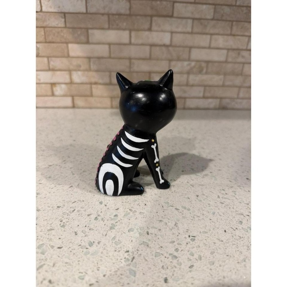 Dia De Muertos Collection Day of The Dead SKELETON CAT Halloween Multicolor 4.5" - Picture 2 of 3